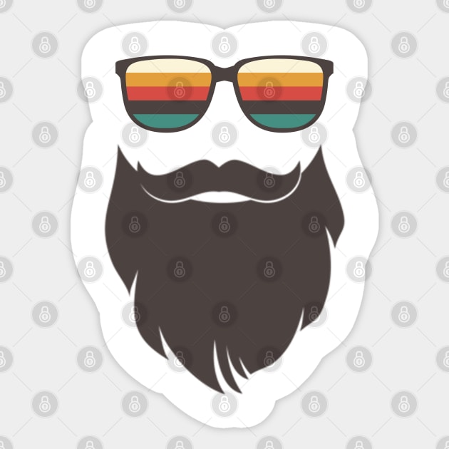 Retro Beard Sticker by NotoriousMedia